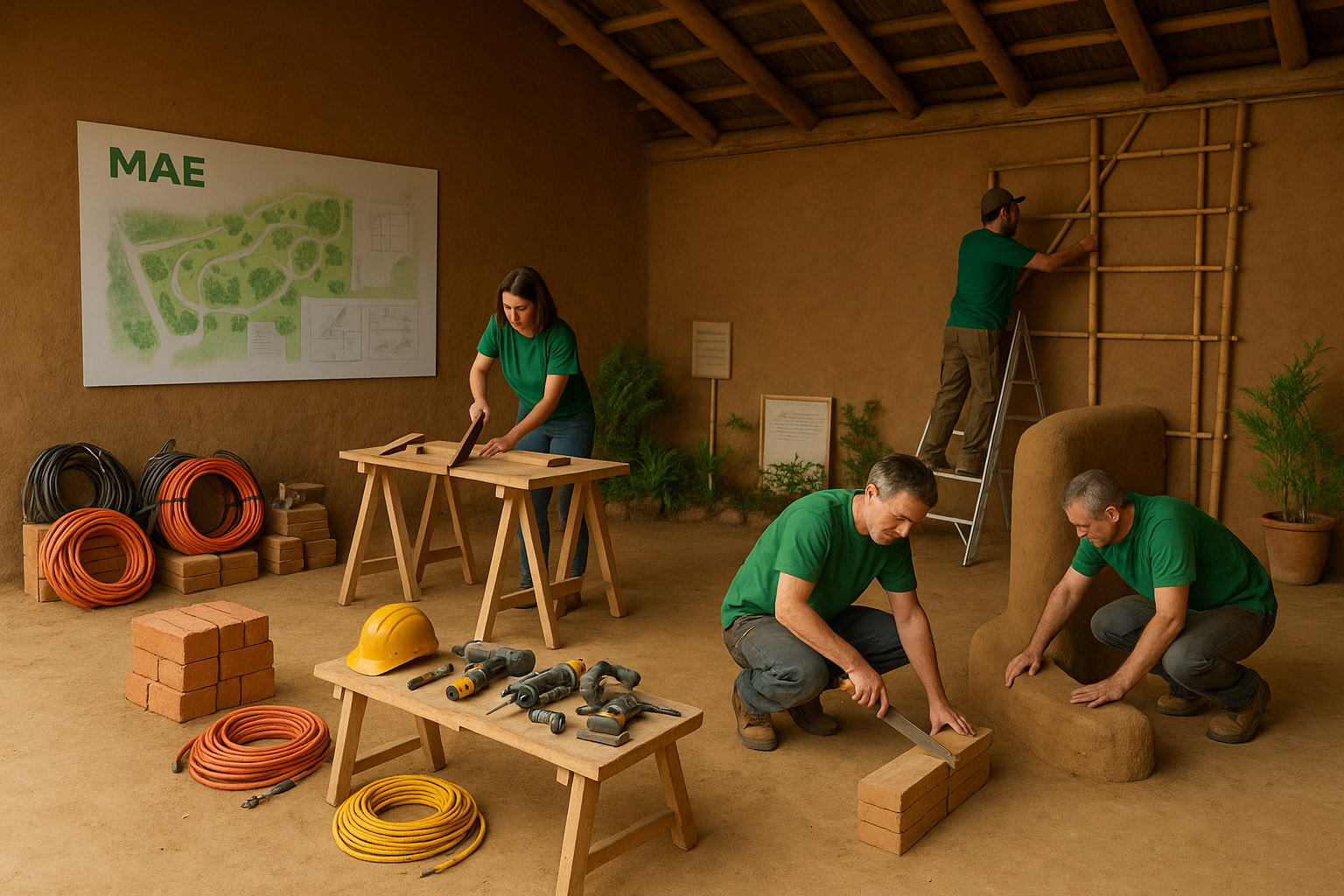 Ações comunitárias e formas de apoio ao projeto MAE da Associação Verde Esperança, com destaque para doações, voluntariado e mobilização cultural.